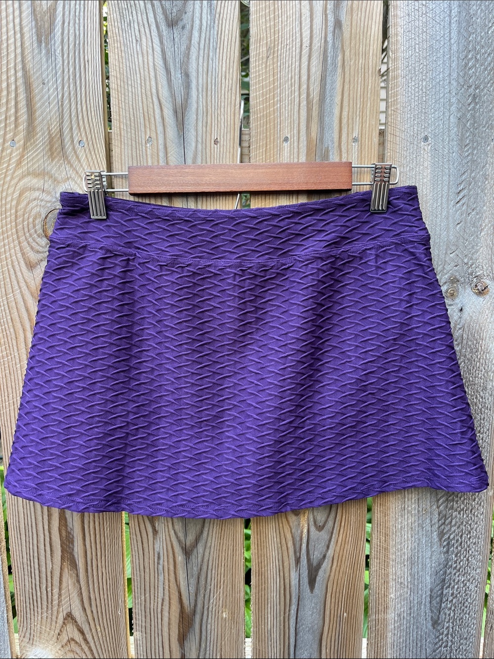 Lands' End Textured Swim Skirt in Deep Purple Size 8 - Picture 2 of 4